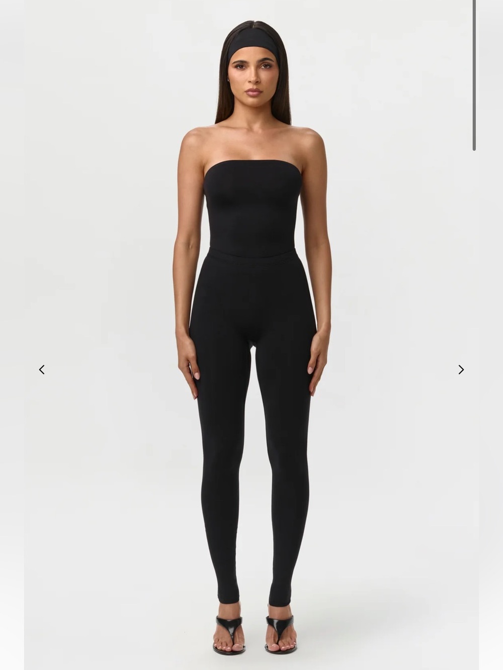 naked wardrobe Black Long-Sleeve Mock Neck Bodysuit & Legging Set, Size M, NWT - Picture 6 of 8